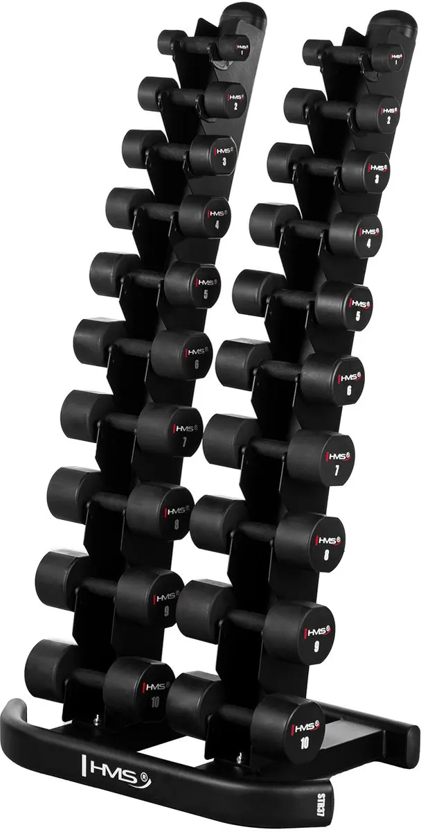 HMS HPT Serie Polyurethaan Halterset 2x1kg - Zwart