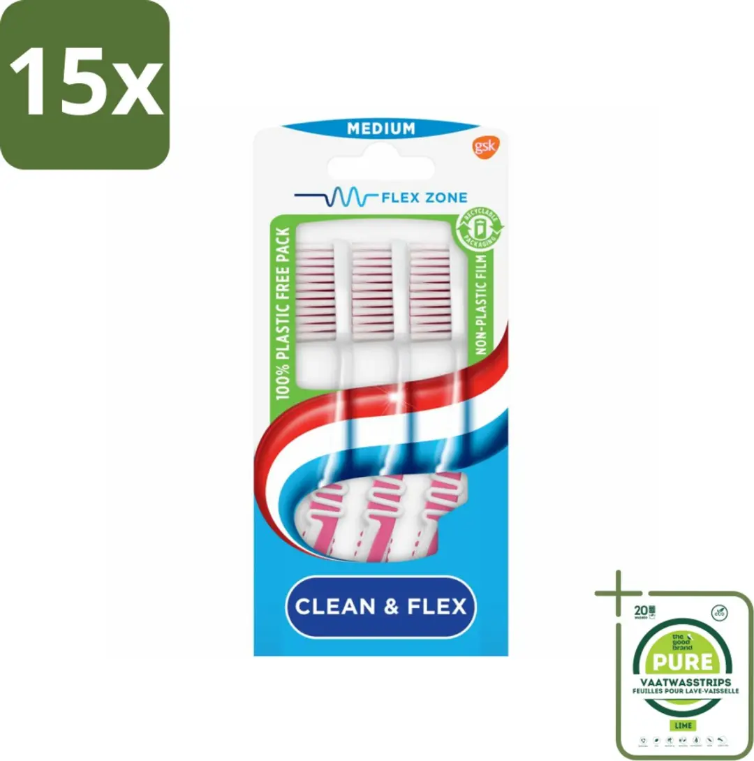 Aquafresh Clean & Flex Tandenborstel Medium