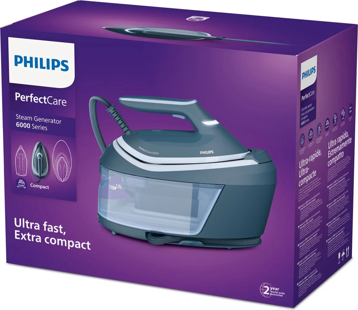 Philips 6000 Series PSG6042-20 Stoomstrijkijzer - 2400W - 1,8L - Blauw - afbeelding 6 van 6