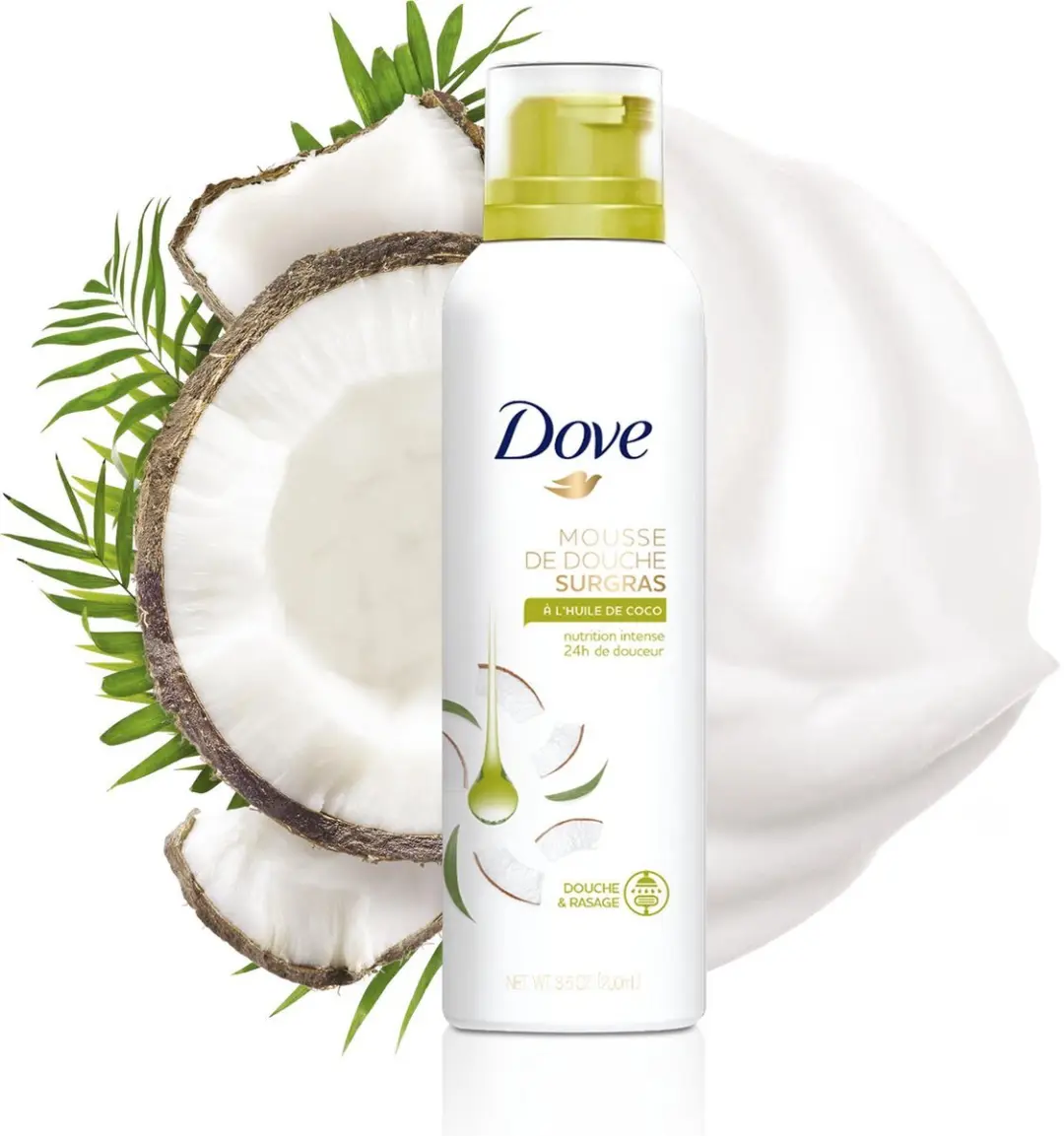 Dove Shower Foam Coconut Oil 200 ml - Bulkverpakking - 25 stuks