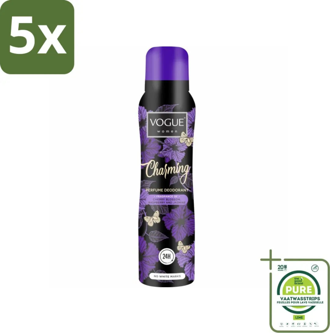 5 x Vogue Charming Parfum Deodorant 150 ml