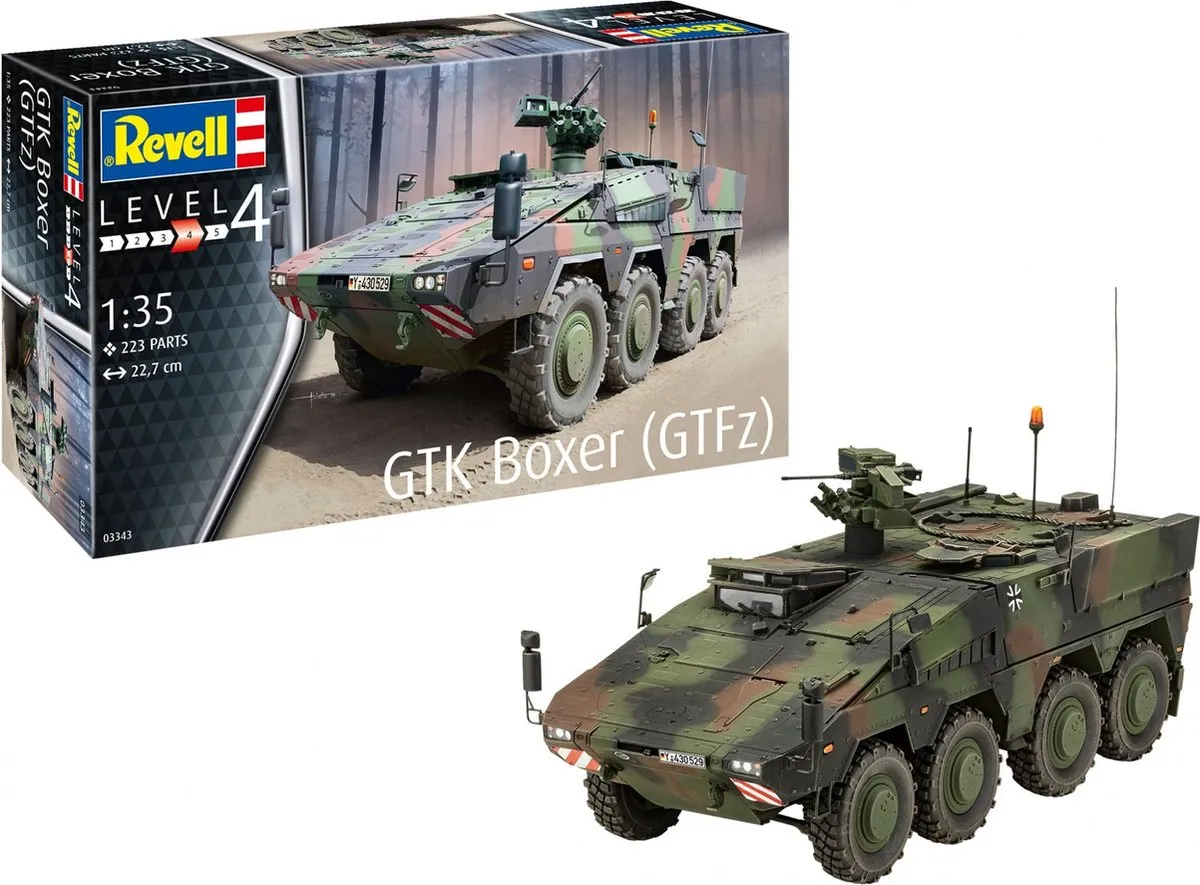 Revell 03343 GTK Boxer GTFz Militaire Voertuigen Modelbouwpakket 1:35 - Rood
