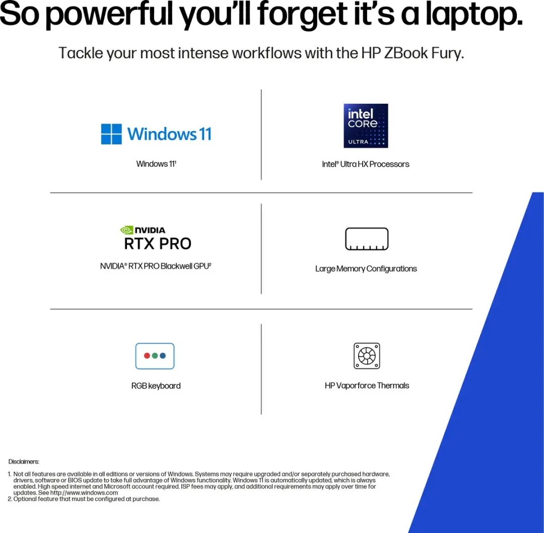 HP ZBook Fury G1i Intel Core Ultra 7 265HX Workstation - 32GB 1TB RTX PRO 3000 - Zilver