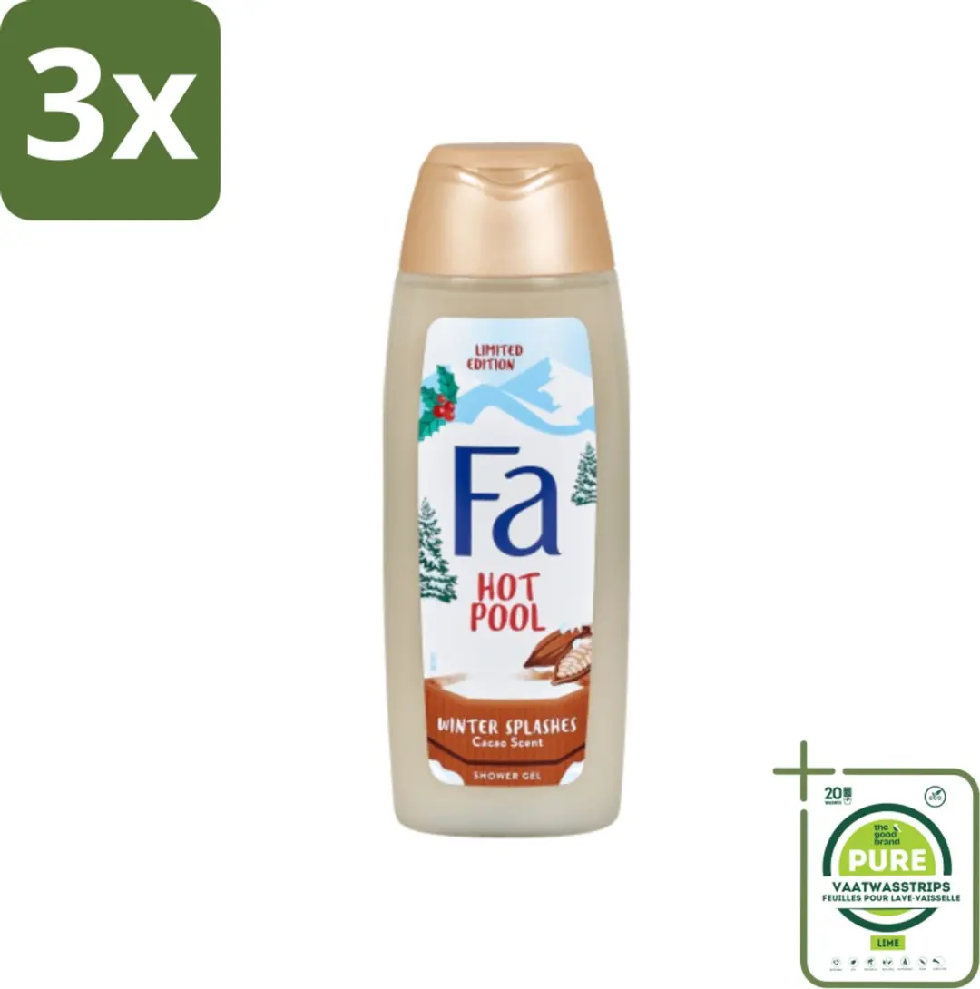 Fa Winter Splashes Hot Pool Cacao Douchegel 750ml - 3 Stuks
