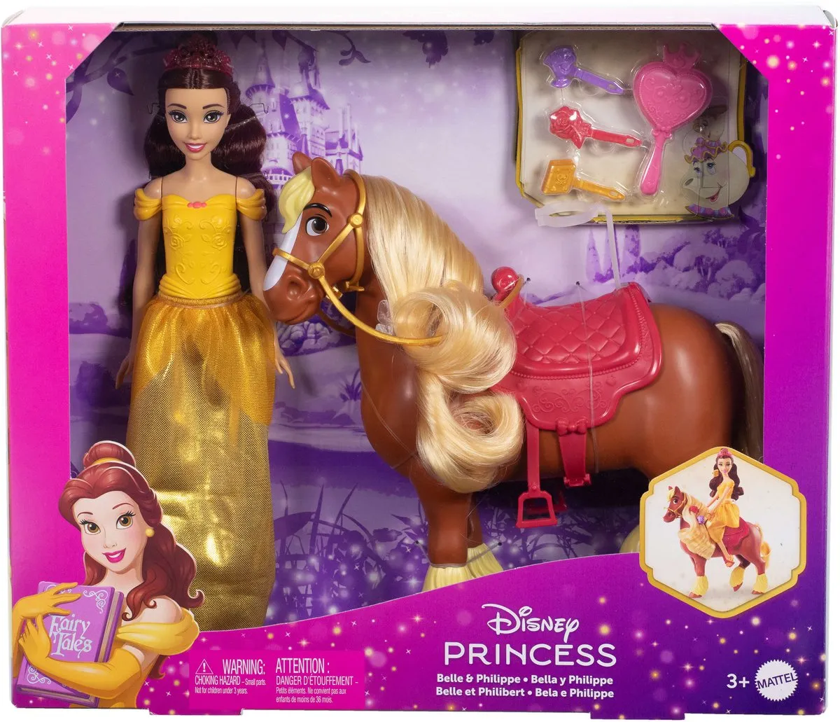 Disney Princess Belle & Philippe Poppenpaar - Meerkleurig