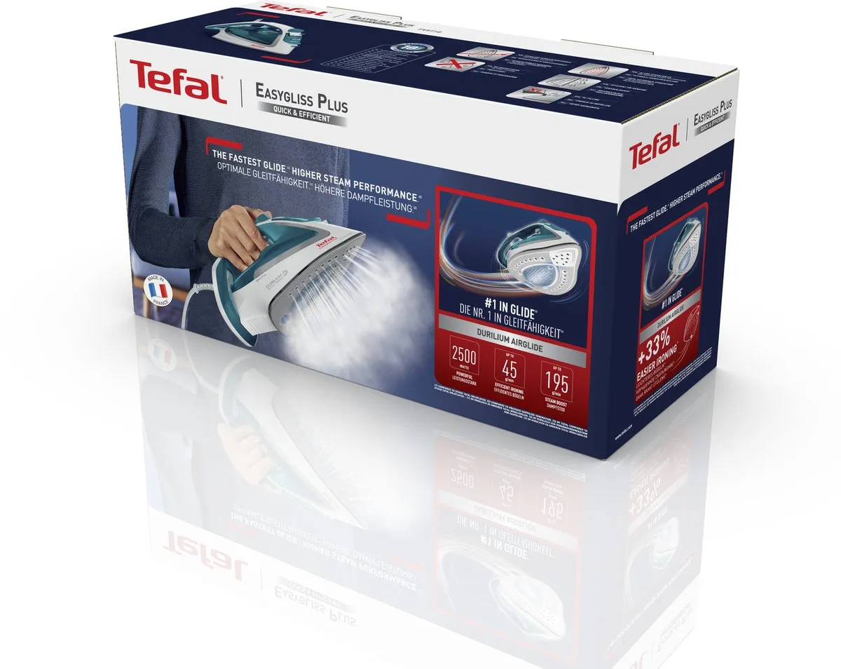 Tefal Easygliss Plus FV5718 Stoomstrijkijzer - 2400W - Wit
