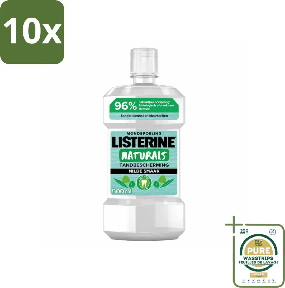 Listerine Naturals Mondwater Tandbescherming 500ml - 10 Stuks