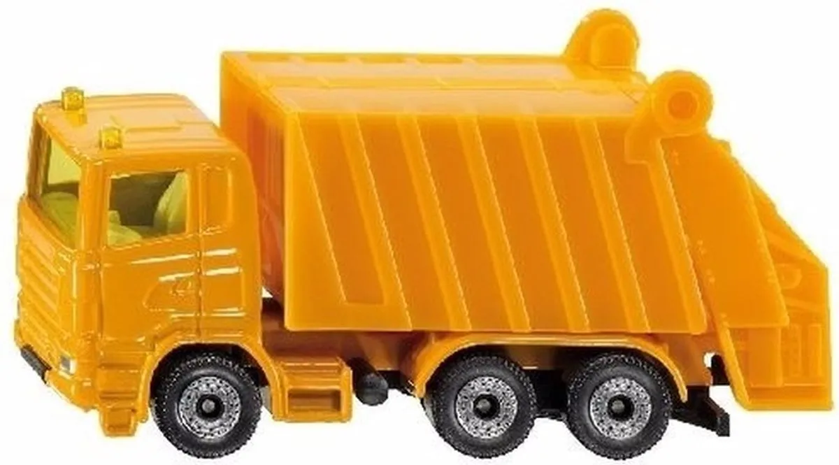 SIKU Vuilniswagen 0811 Modelauto - 10 cm - Geel