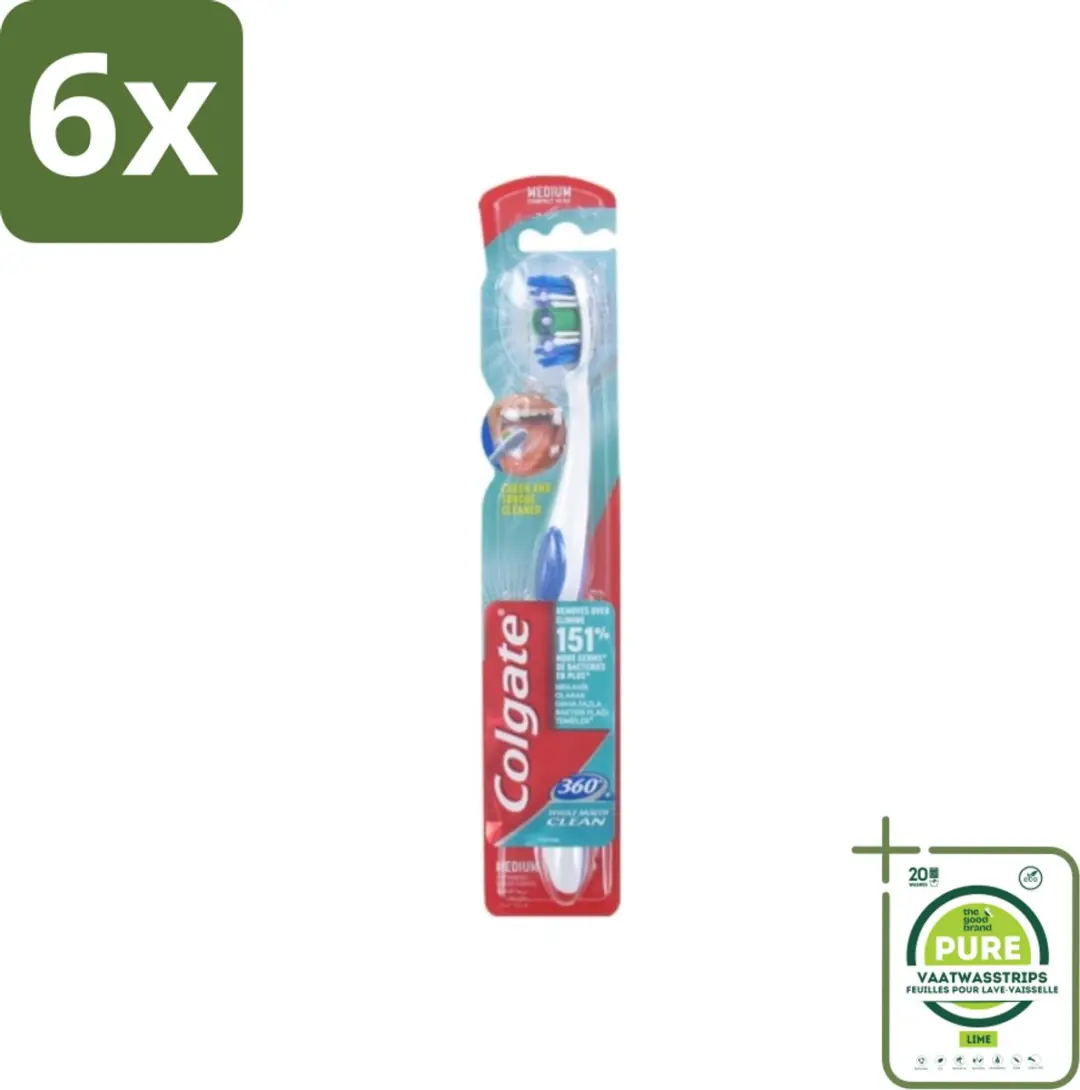 Colgate 360 Whole Mouth Clean Medium Tandenborstels