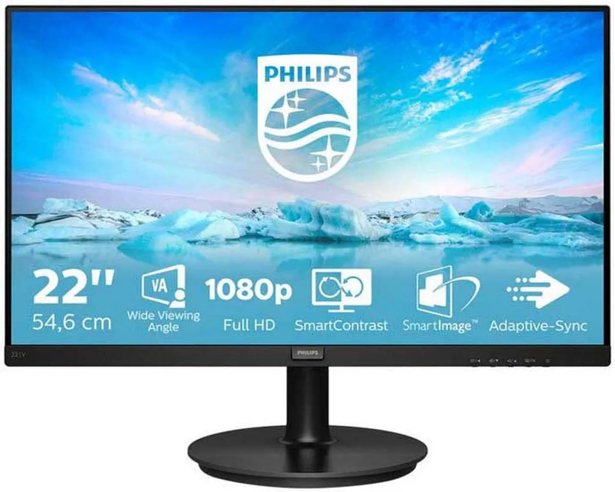 Philips V-line 221V8 Monitor 22" FHD - 75Hz - Zwart