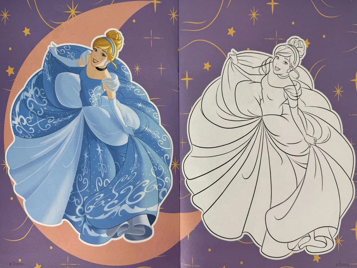 Disney Princess Kleurboek - 16 Pagina's - Zwart/Wit