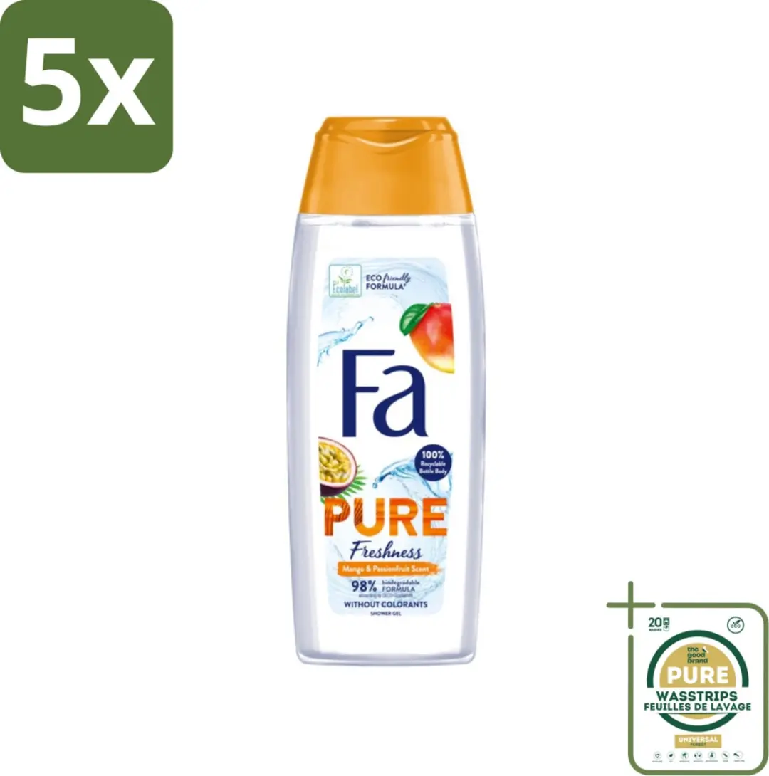 Fa Douchegel Pure Freshness Mango & Passievrucht 1250ml - 5x250ml