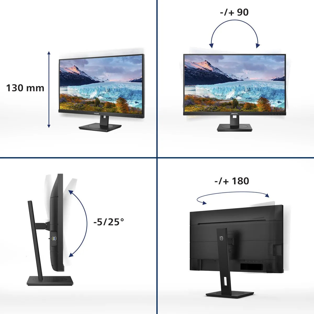 Philips 273S1 Monitor 27" IPS - 4ms - 1x HDMI 1.4 - USB-C 65W