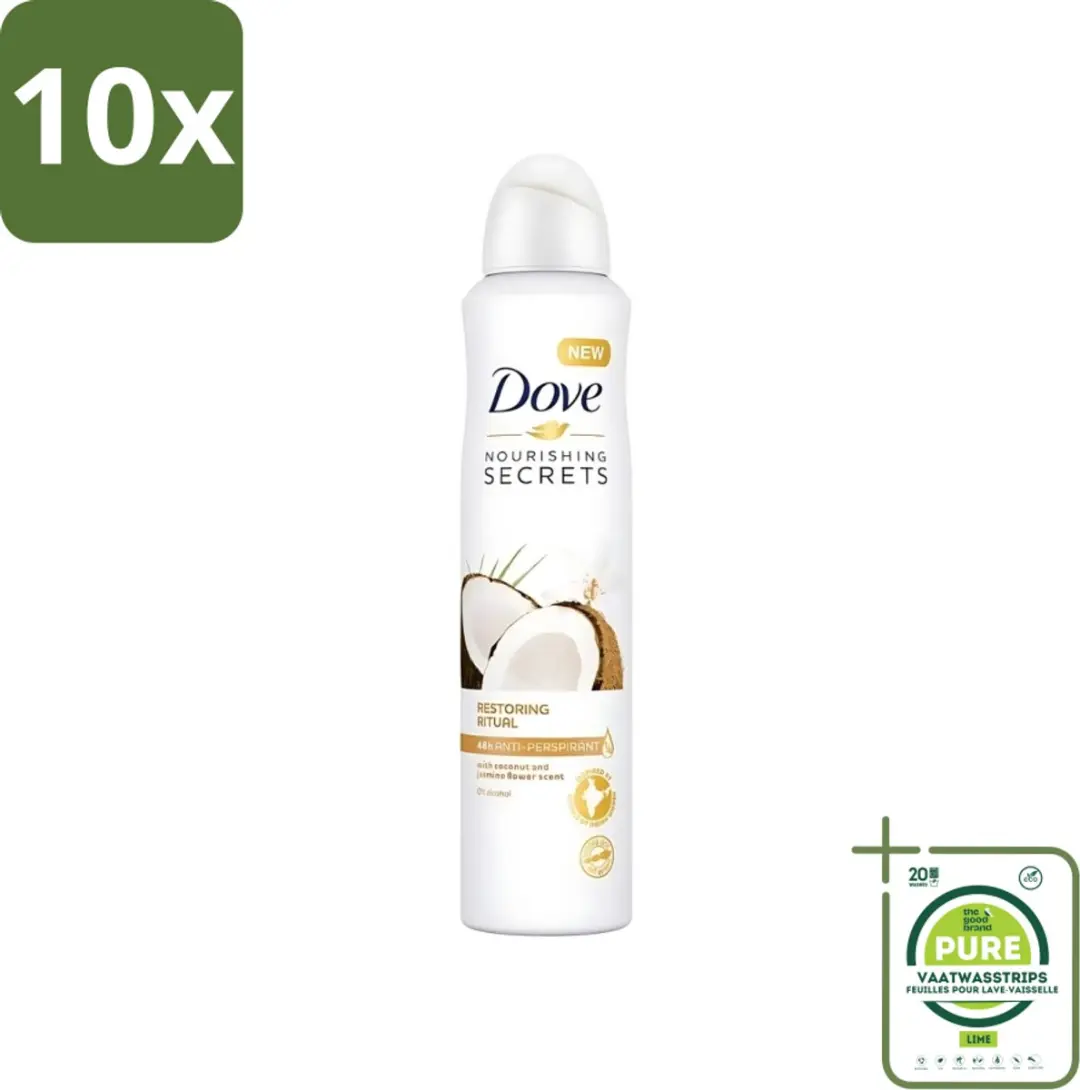 Dove Deodorant Spray Coconut & Jasmine Flower 250ml - 10 Stuks