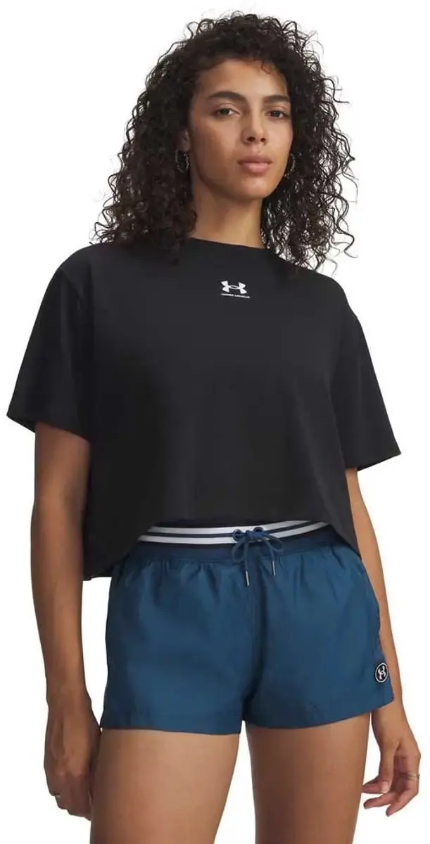 Under Armour Rival Boxy Solid T-shirt Met Korte Mouwen Zwart XS Vrouw