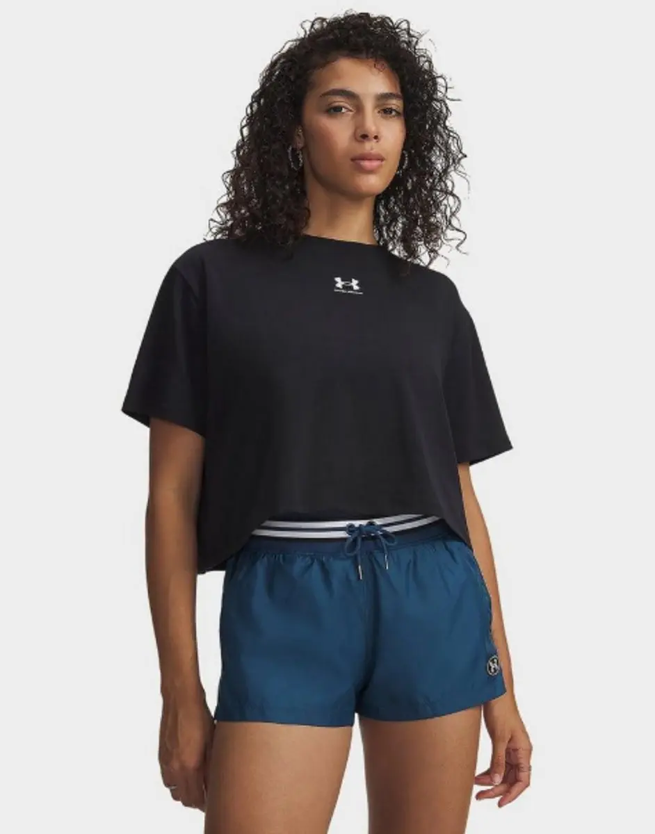 Under Armour Rival Boxy Solid T-shirt Met Korte Mouwen Zwart XS Vrouw