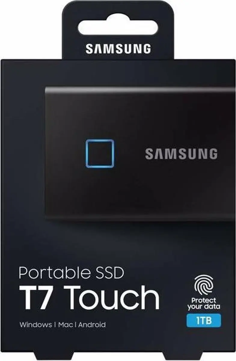 Samsung Portable T7 Touch SSD 1TB - MU-PC1T0K/WW - Zwart