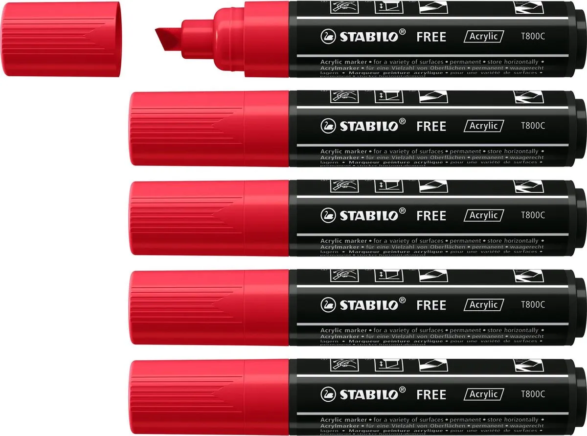 STABILO FREE T800C Acryl Marker Schuine Punt 4-10mm