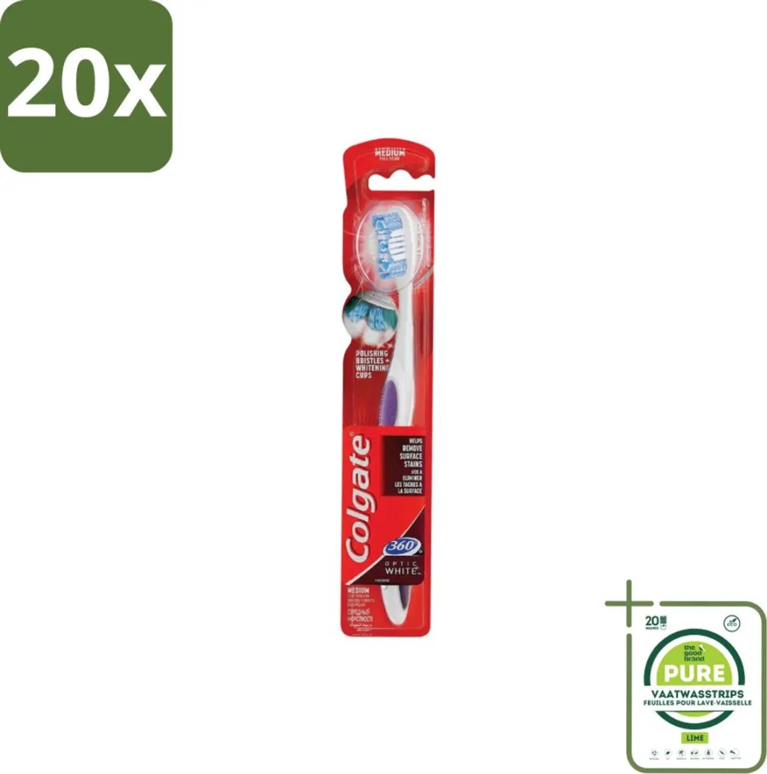 Colgate 360 Optic White Medium Tandenborstels