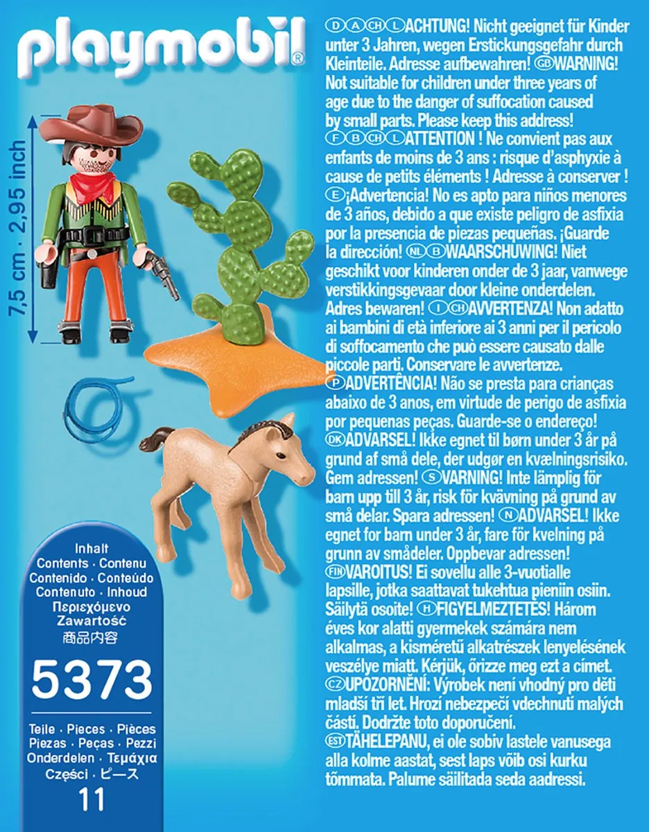 Playmobil Cowboy met Wild Veulen 5373 - Multicolor - afbeelding 6 van 6