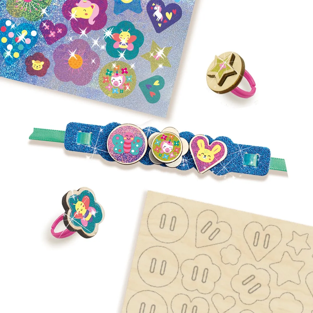 SES Creative Easy Glitter Ringen & Armbanden - 8 Stuks