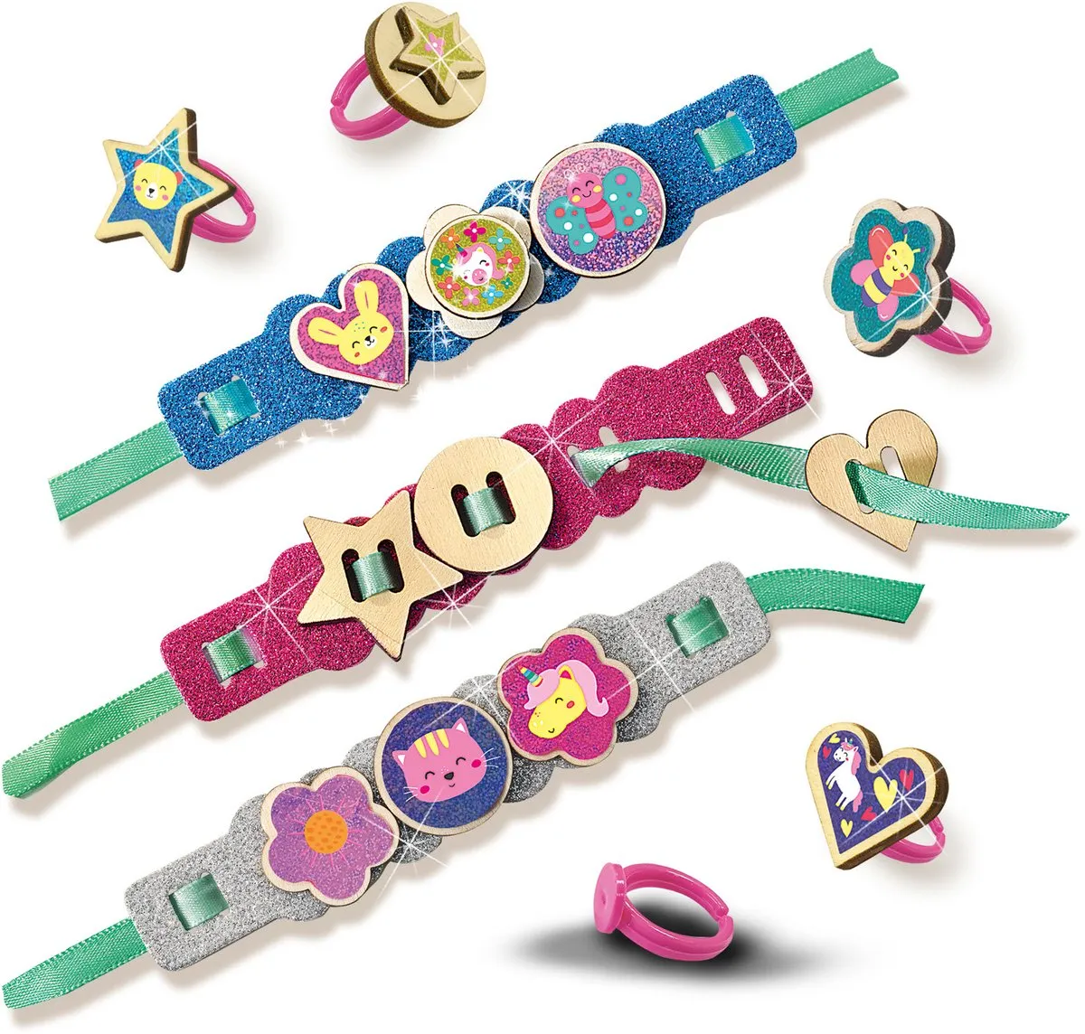SES Creative Easy Glitter Ringen & Armbanden - 8 Stuks