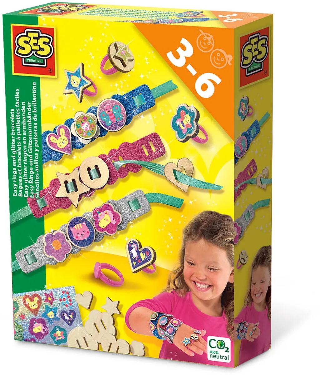 SES Creative Easy Glitter Ringen & Armbanden - 8 Stuks
