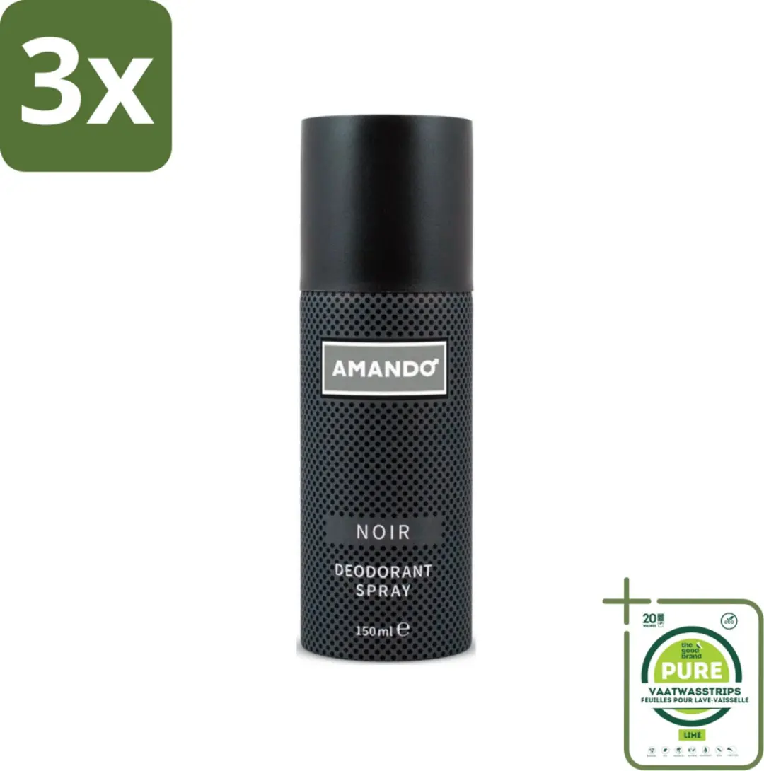 Amando Noir Deodorant Spray - 450ml (3x150ml)