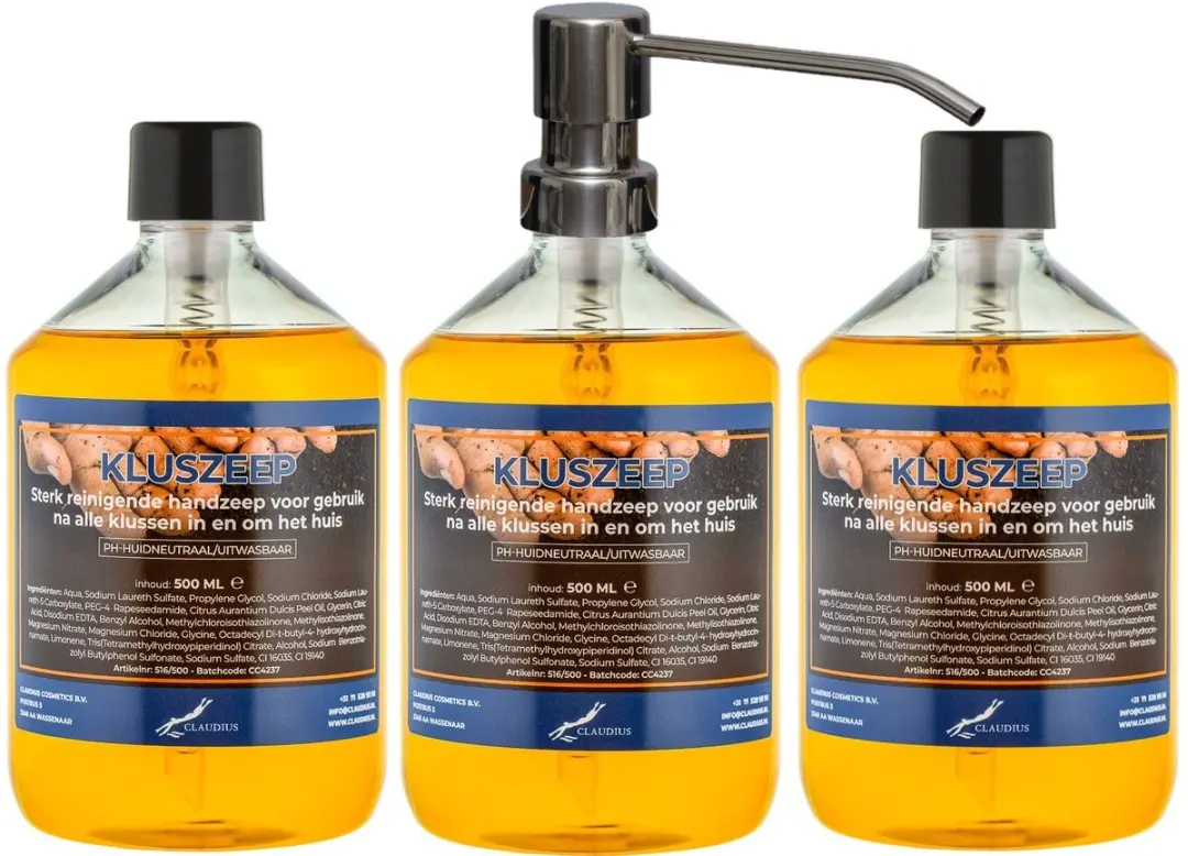 Splashbox Cosmetics Kluszeep 500ml - 3 Stuks met RVS Pomp