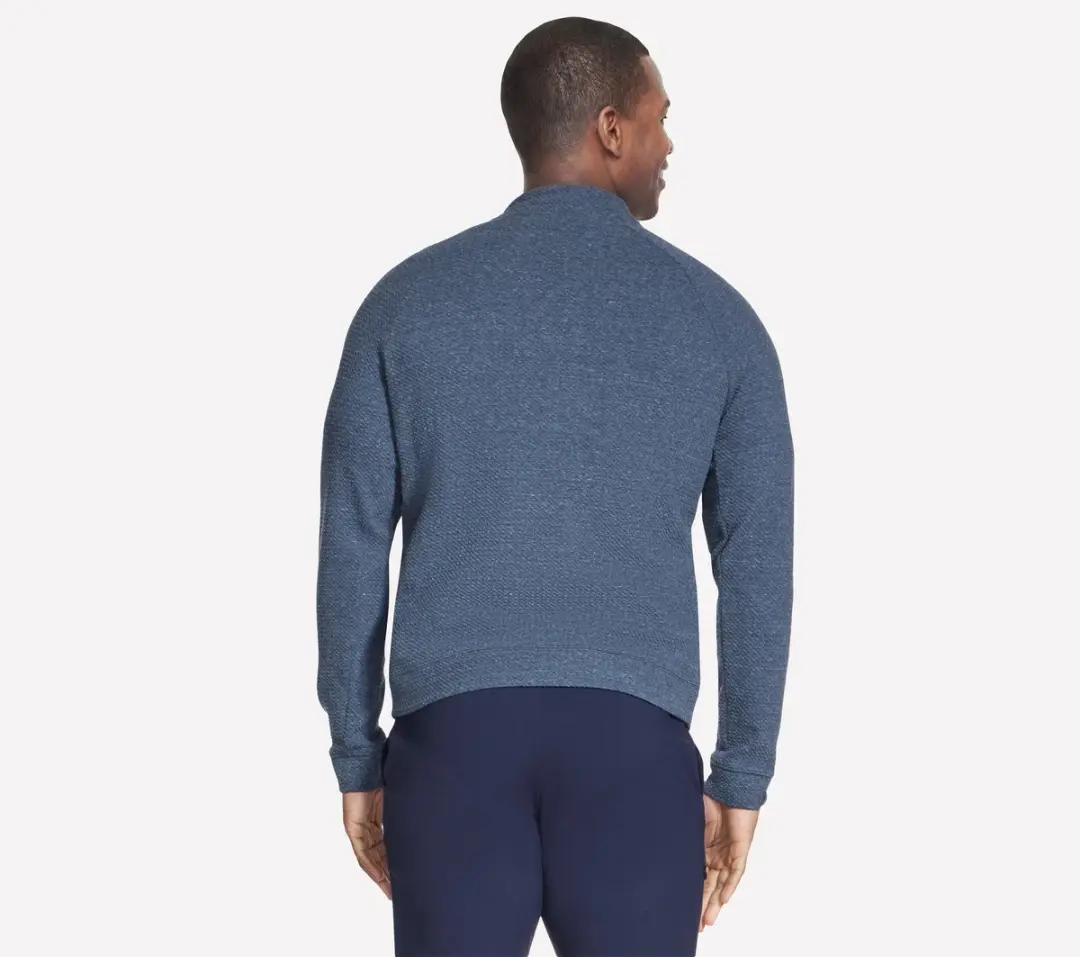 Skechers SKECHCLOUD LOUNGE 1/4 ZIP Heren Trui - Blauw