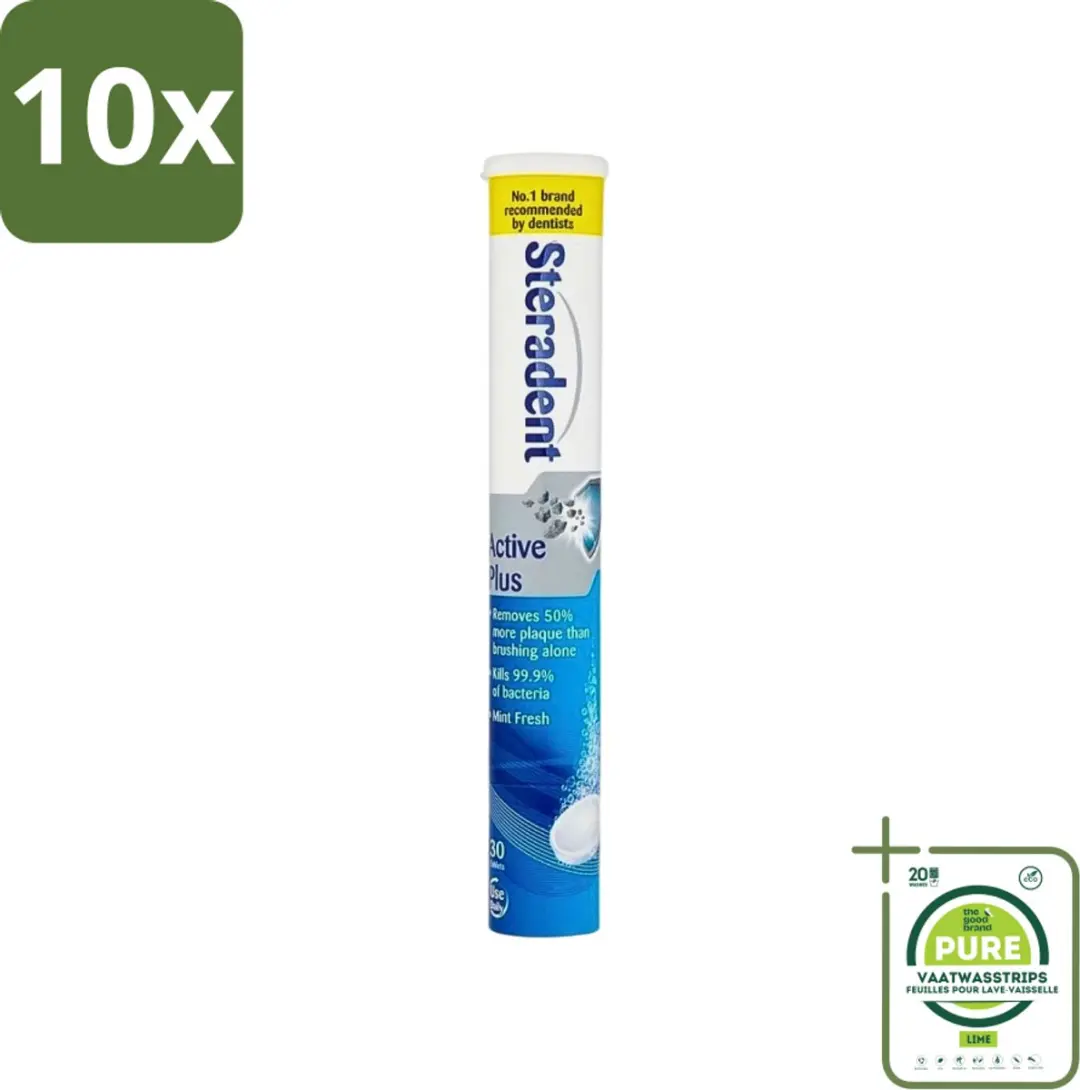 Steradent Active Plus Reinigingstabletten 30 Stuks