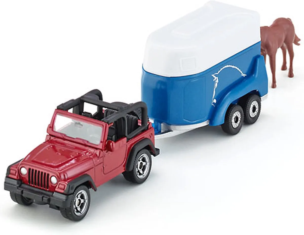 SIKU 1651 Jeep Wrangler Paardenhanger - Rood/Blauw