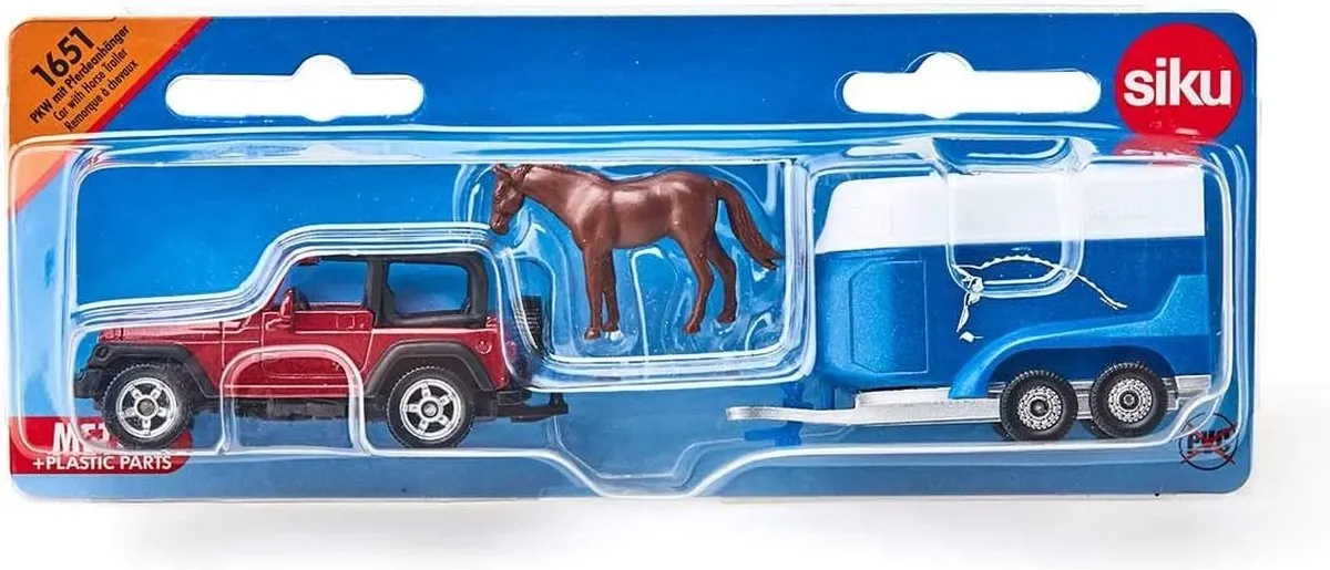 SIKU 1651 Jeep Wrangler Paardenhanger - Rood/Blauw - afbeelding 6 van 6