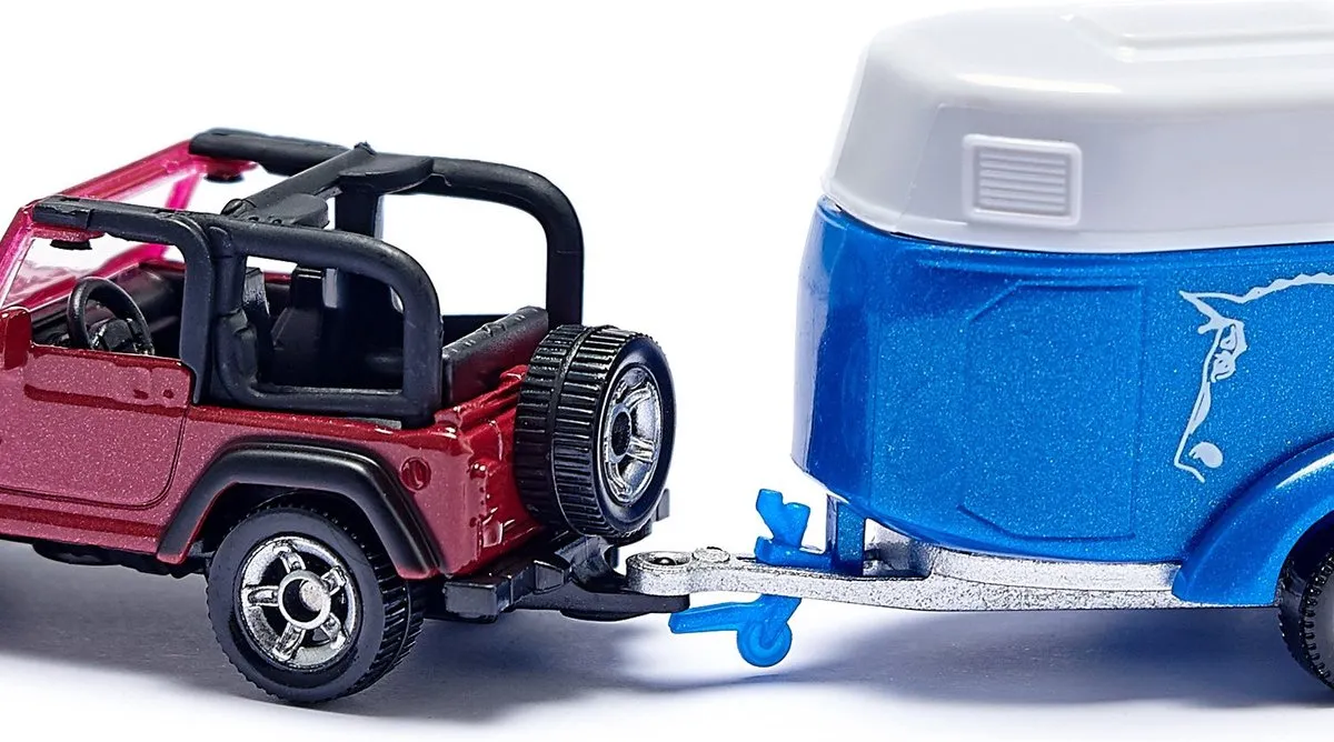 SIKU 1651 Jeep Wrangler Paardenhanger - Rood/Blauw