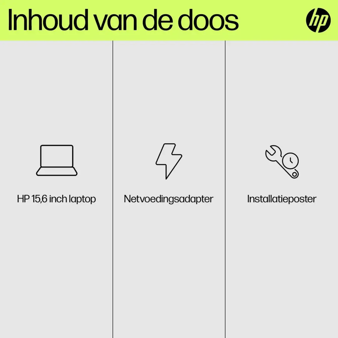 HP 15-fd0931nd Laptop - i3-N305 8Kernen 512GB SSD - Zilver