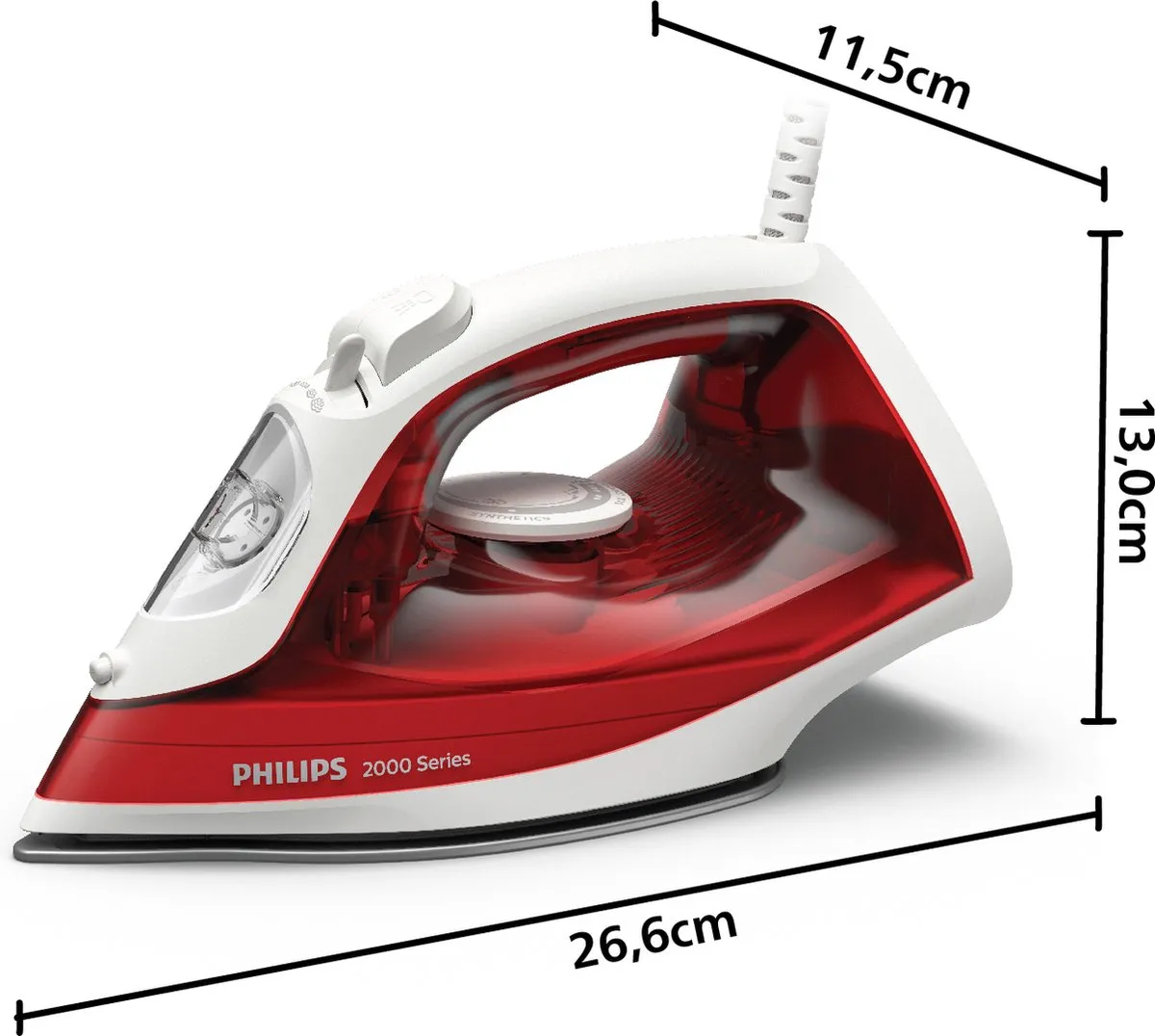 Philips 2000 Series DST2010/40 Stoomstrijkijzer - 0.25L - Rood/Wit - afbeelding 6 van 6