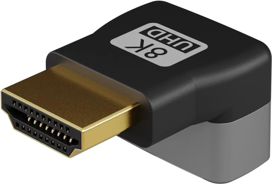 Goobay Plus HDMI Adapter Haaks 8K 60Hz HDR - Zwart/Zilver