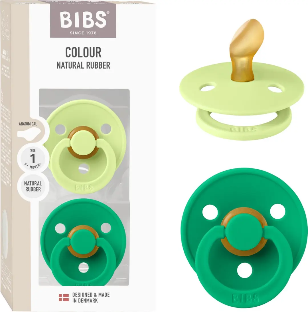BIBS Colour Fopspeen 0-6mnd - 2 Stuks - Matcha/Cactus