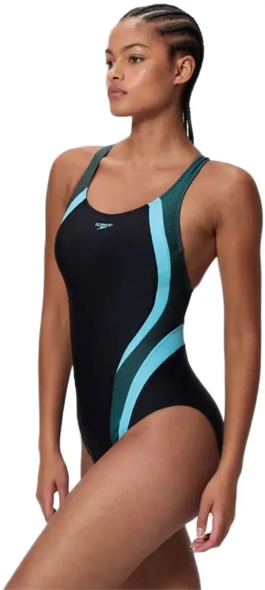Speedo Quantum Rib Splice Zwemkleding Zwart UK 40 Vrouw