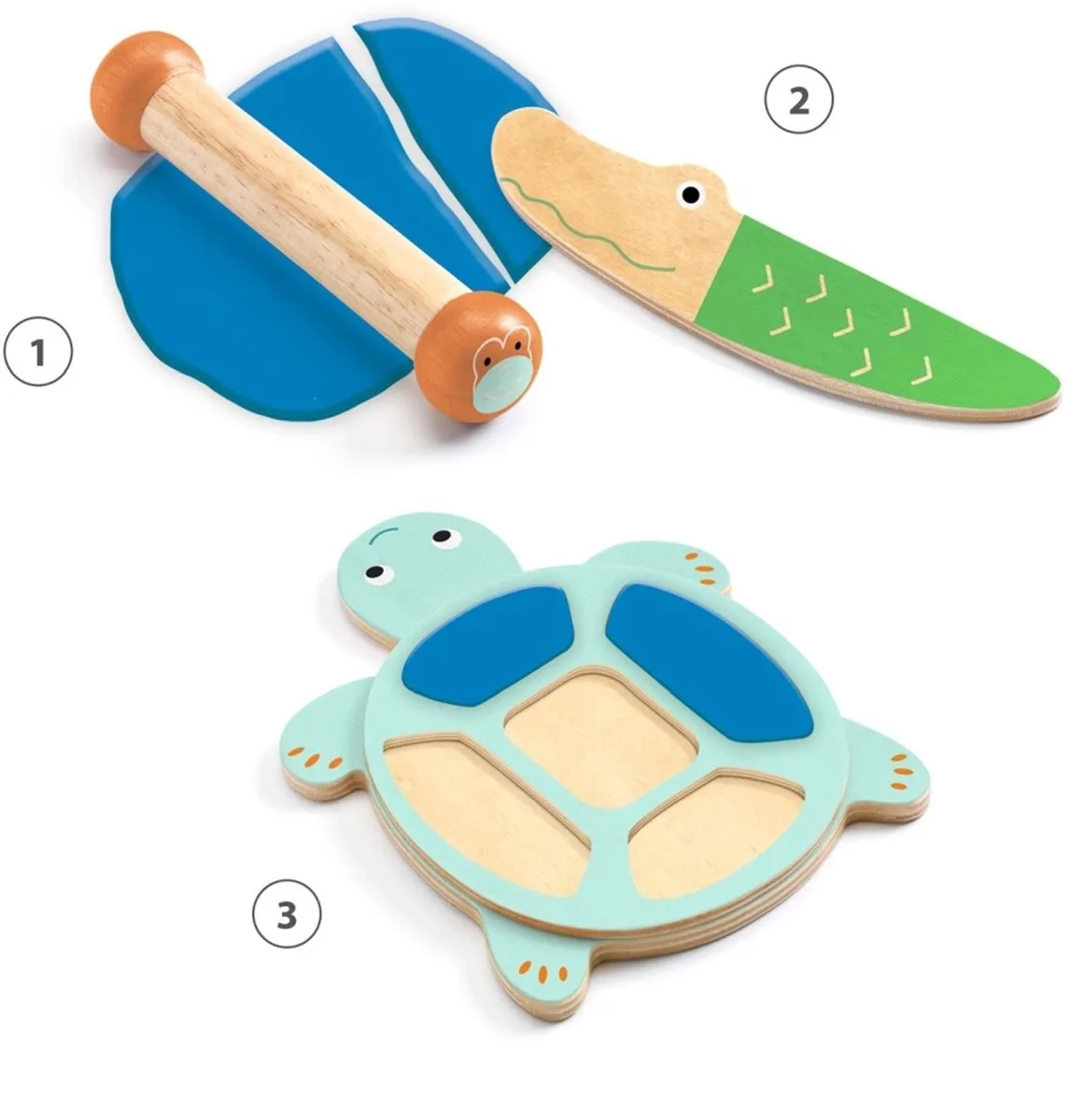 Djeco Plasticine Schildpad - Multicolor - 5 Stuks