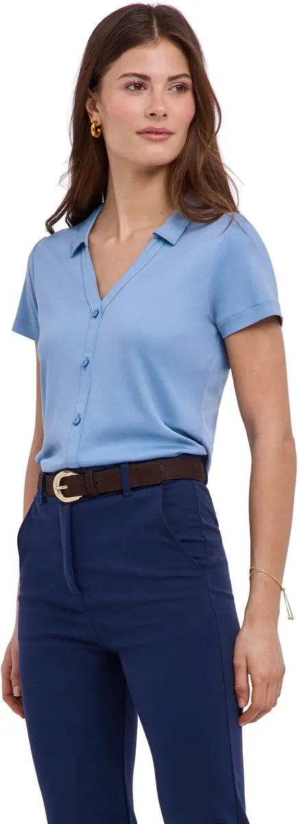 FALKE Selection Blouse casual lyocell katoen trui dames blauw