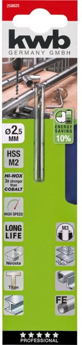 KWB Metaal-spiraalboor 2.5mm - 57mm
