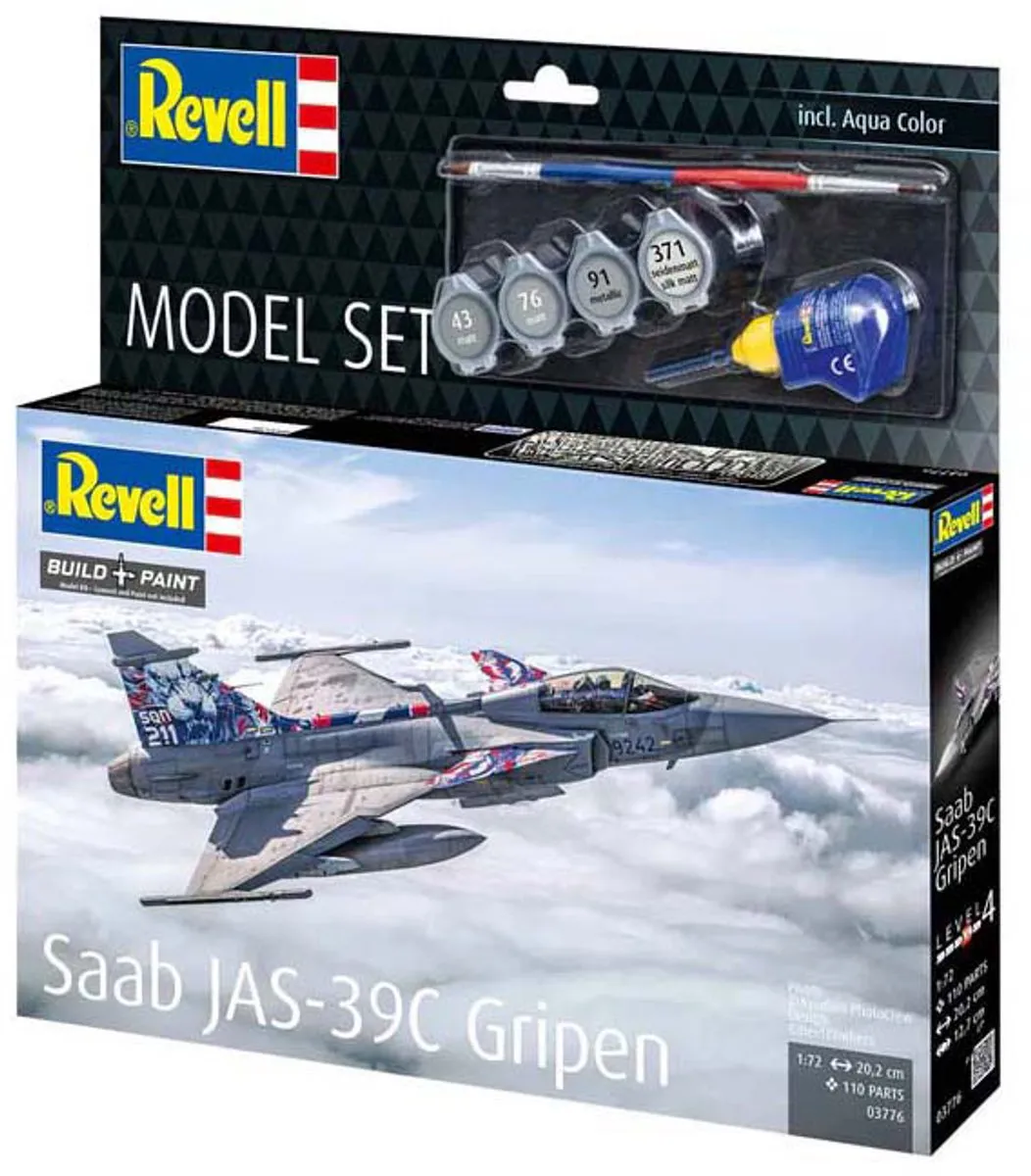 Revell Saab JAS-39C Gripen Modelbouwpakket 1:72 - 110 Onderdelen - Multi