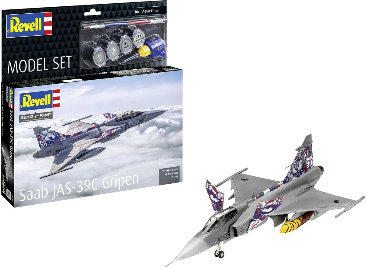 Revell Saab JAS-39C Gripen Modelbouwpakket 1:72 - 110 Onderdelen - Multi
