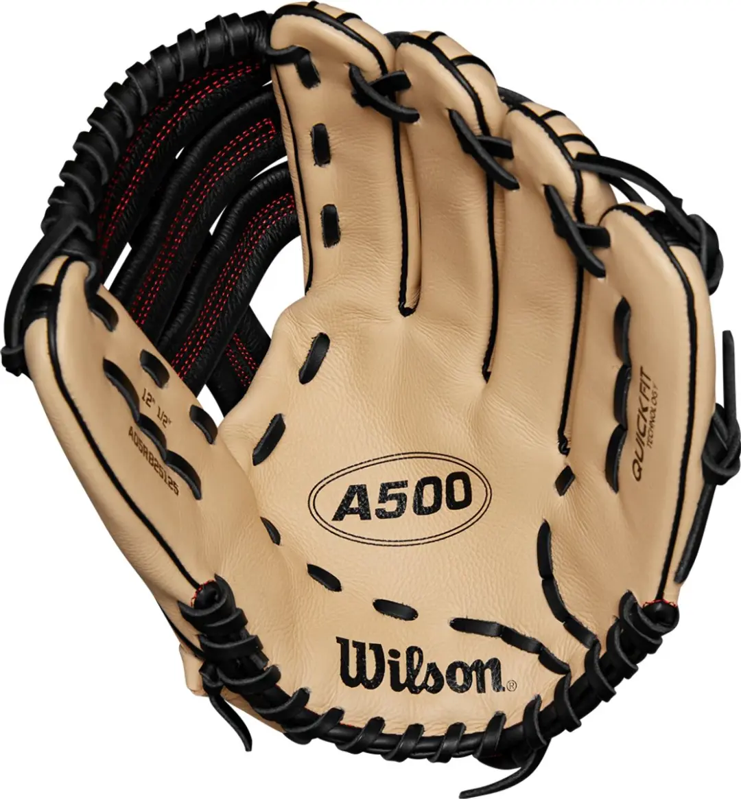 Wilson MLB A500 Honkbalhandschoen 12,5 inch - Blond/Zwart - afbeelding 6 van 6