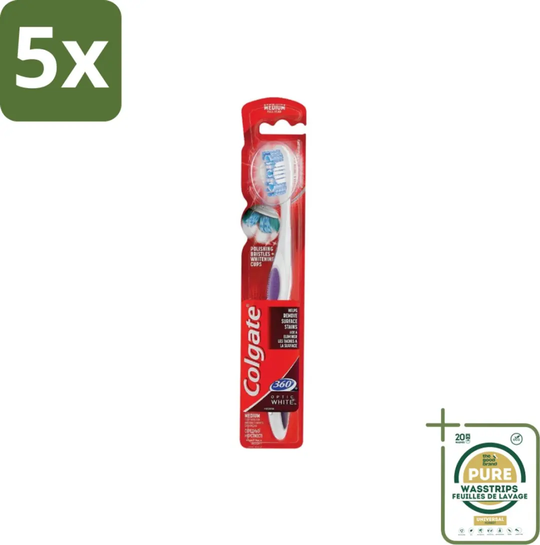 Colgate 360 Optic White Medium Tandenborstels