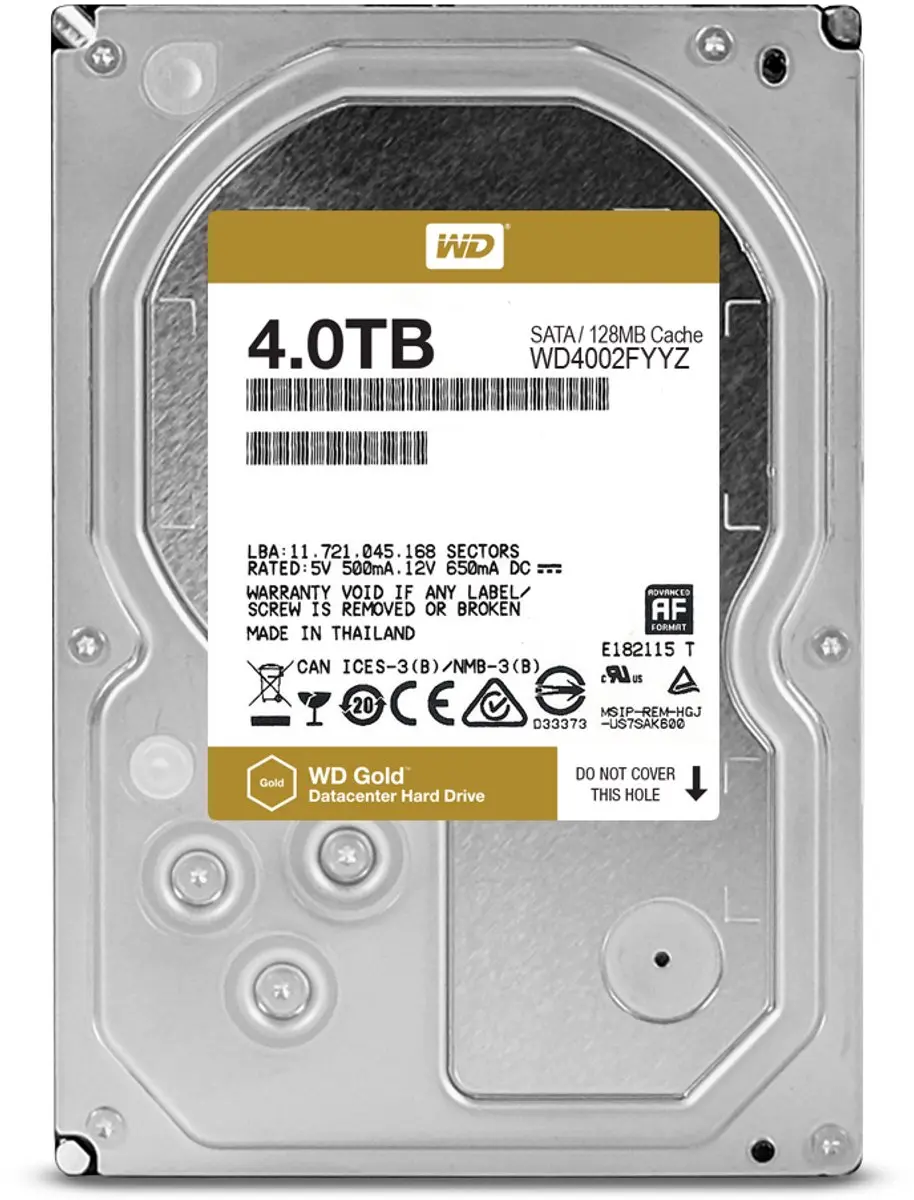 Western Digital Gold WD4002FYYZ 4TB Interne HDD