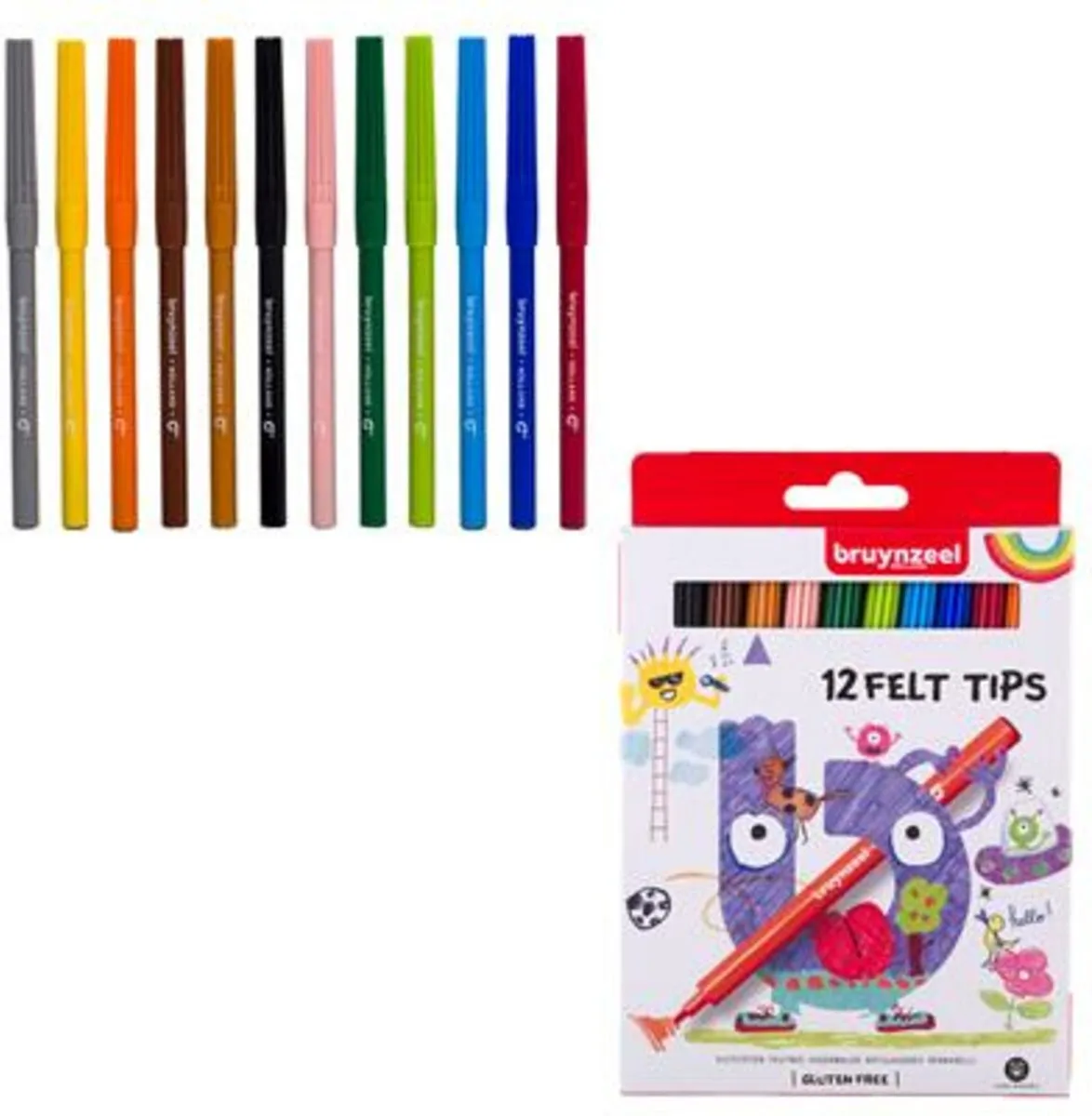BRUYNZEEL Viltstiften 12 Kleuren - afbeelding 6 van 6