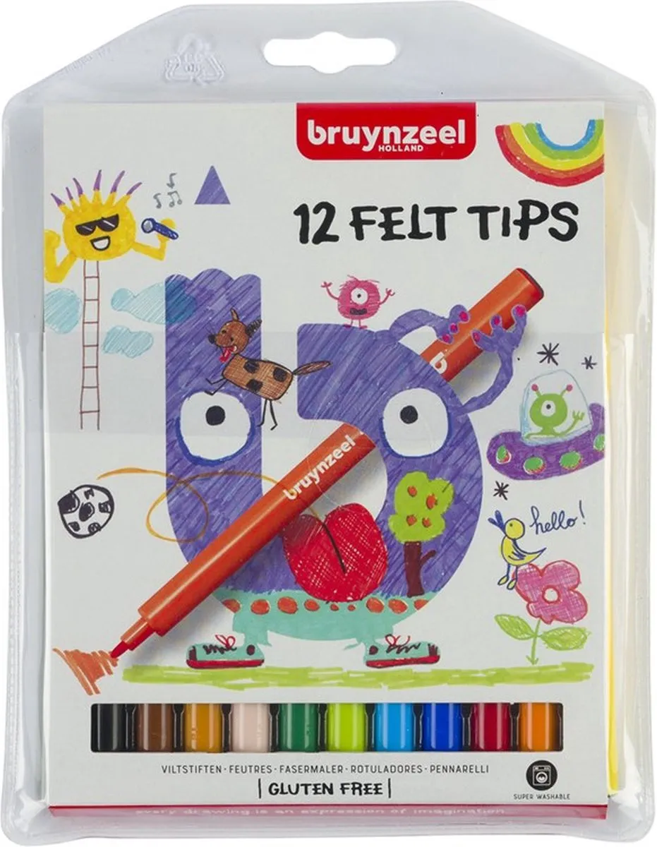 Bruynzeel Viltstiften set | 12 kleuren