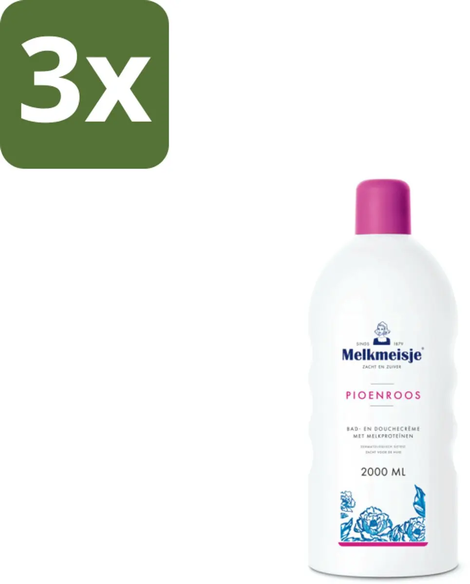 Melkmeisje Bad en Douche Crème Pioenroos 2000 ml